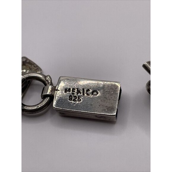 Mexico 925 Silver Enamel ABC Teacher Children Kids Chain Bracelet Vintage A277 - Picture 8 of 16